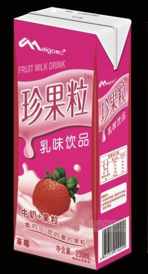 珍果粒草莓味 牛奶+果粒 乳飲料230ml