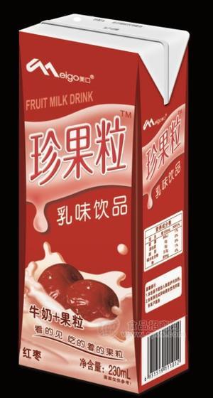 珍果粒紅棗飲品 牛奶+果粒 乳飲料230ml