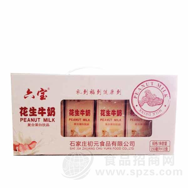 六宝花生牛奶复合蛋白饮品250mlx12盒