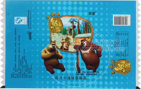 荣湾 熊出没 原汁牛排味香酥面30g