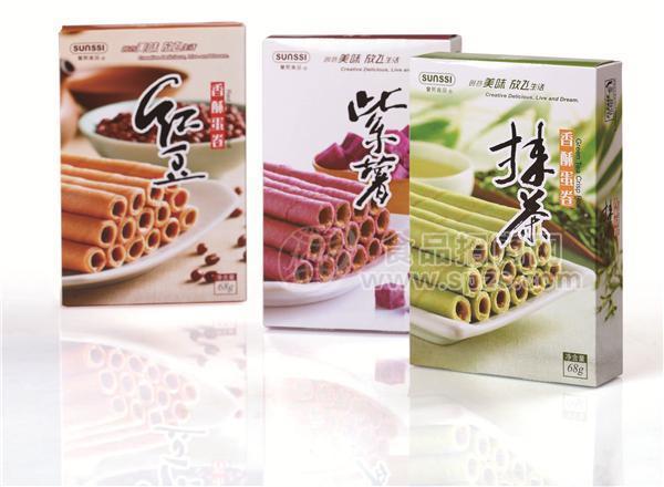 68g香酥蛋卷  红豆、紫薯、抹茶味 休闲食品(新款)