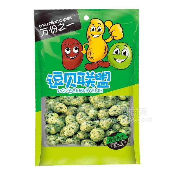 万份之一  逗贝联盟  海苔花生 休闲食品 150g