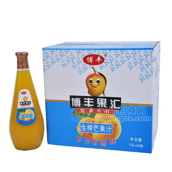 博豐果匯 生榨芒果汁果汁飲料1.5Lx6瓶