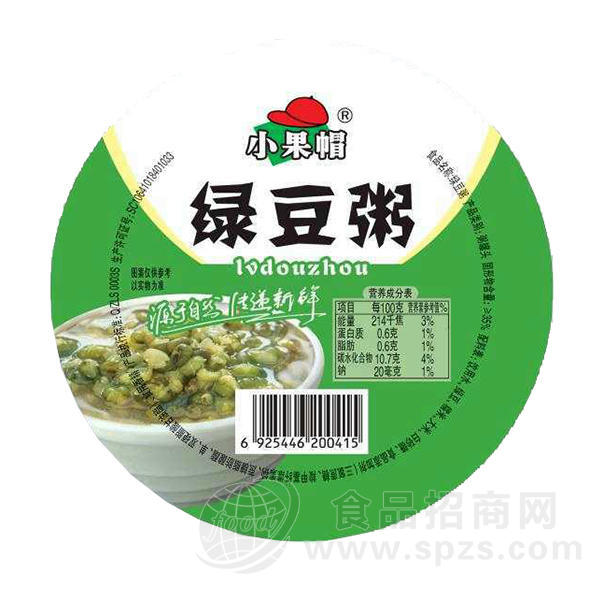 小果帽 绿豆粥 方便食品 