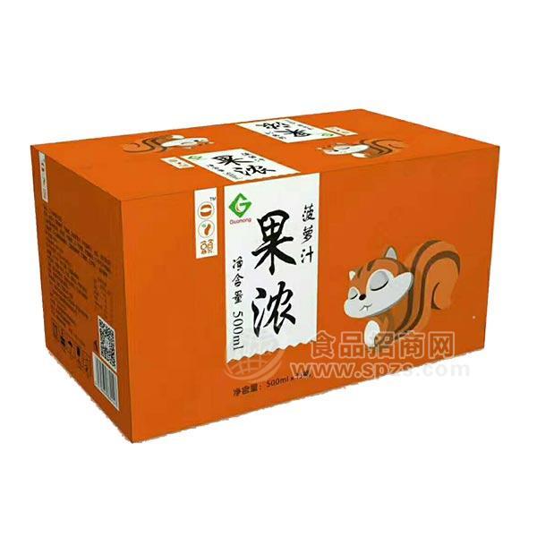 ·果浓  菠萝汁 果汁饮料 箱装 500MLx15瓶 