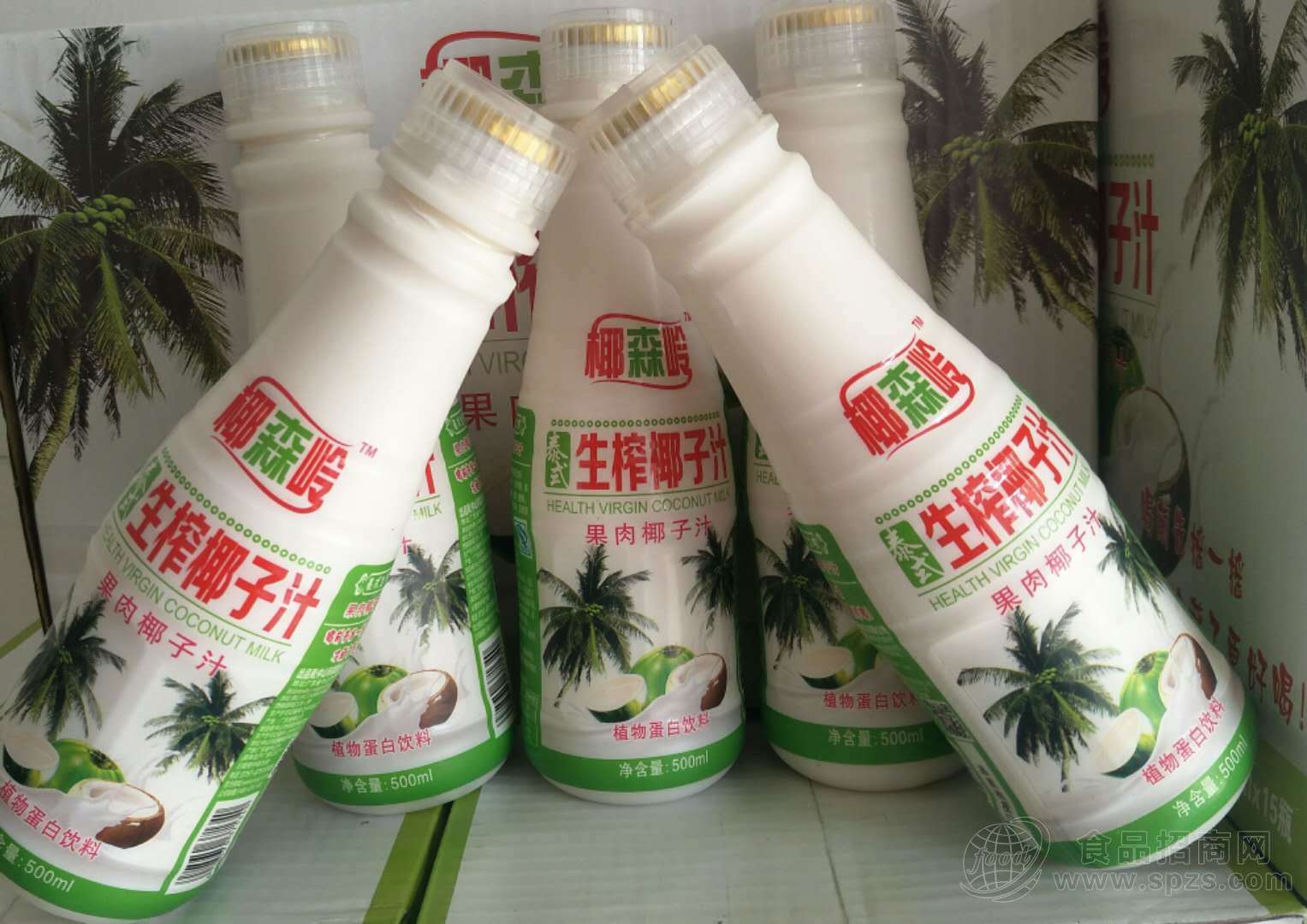 椰森岭椰子汁 泰式生榨椰子汁 果肉椰汁 500ml 瓶装