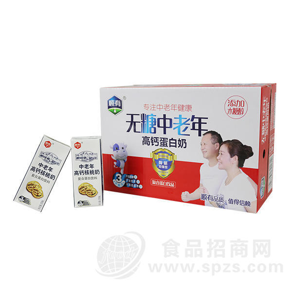 顺有无糖中老年高钙蛋白奶复合蛋白饮品