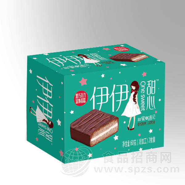 美的客 伊伊甜心 黑巧克力涂饰蛋糕 60g