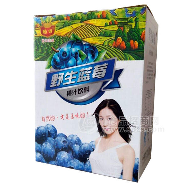 ·酷田 野生蓝莓 果汁饮料 1x488mlx6盒 