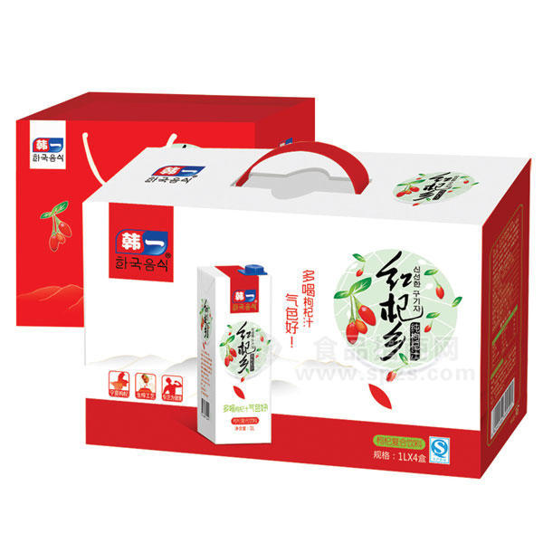 ·韩一 红杞乡 纯枸杞汁 枸杞复合饮料1Lx4盒 