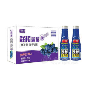 芊芊雅果 鲜榨蓝莓汁 果汁饮料 500mlx15