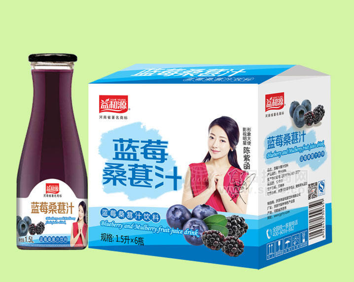 益和源蓝莓桑葚汁饮料1.5Lx6瓶