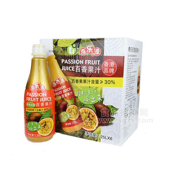 ·奇乐源百香果 果汁饮料1.25Lx6罐  