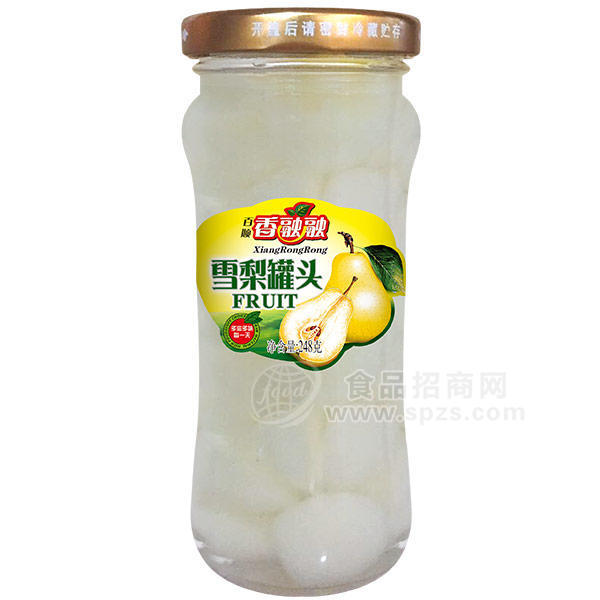 ·百顺香融融 雪梨水果罐头248g 