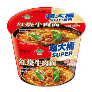 豫味福红烧牛肉面 超大桶装面
