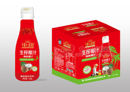中劲 生榨椰汁饮品  1.25L生榨椰子汁 海南椰子