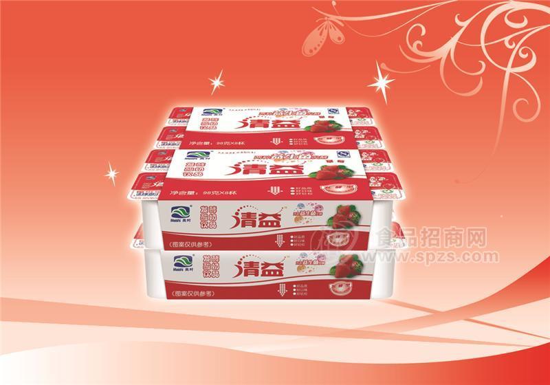 美時清益發(fā)酵酸奶飲品 草莓98gx8杯