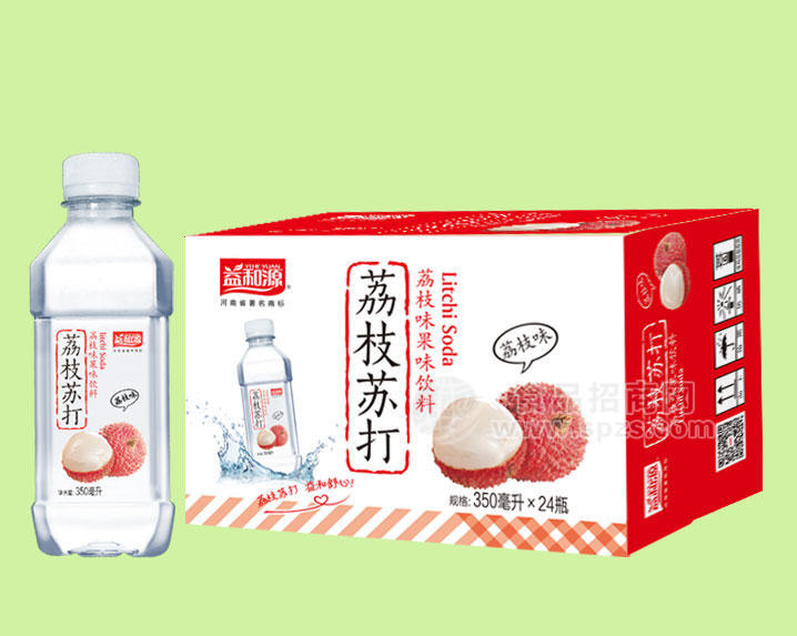 益和源  荔枝味果味饮料 箱装350mLx24瓶