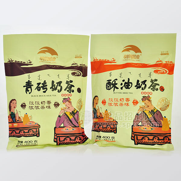 ·草原晨曲青砖奶茶固体饮料400g 