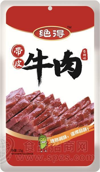 香辣味带皮牛肉15g  休闲肉制品