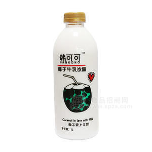 韓可可  椰子牛奶  椰子牛乳飲品 1L