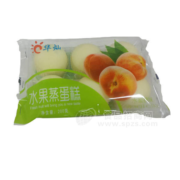 ·华灿水果蒸蛋糕水蜜桃味200g 