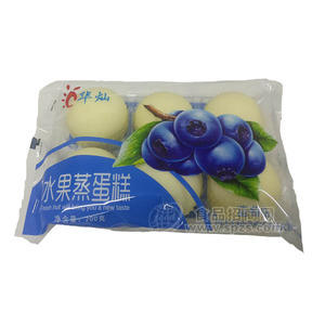 華燦水果蒸蛋糕藍(lán)莓味200g