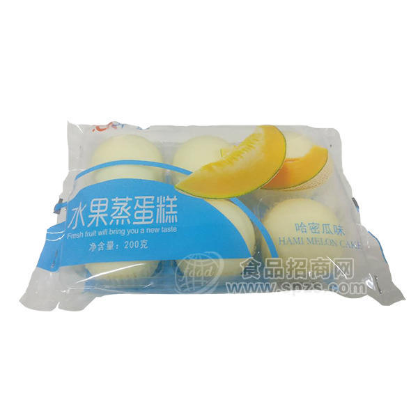 ·华灿水果蒸蛋糕哈密瓜味200g 
