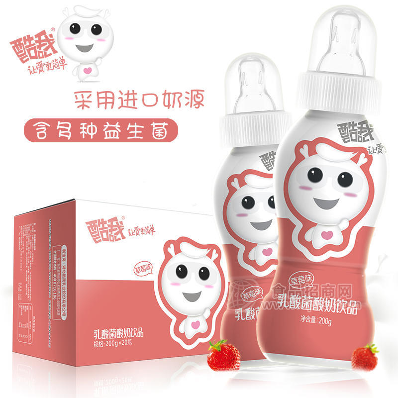 酷我乳酸菌酸奶飲品    草莓味200g