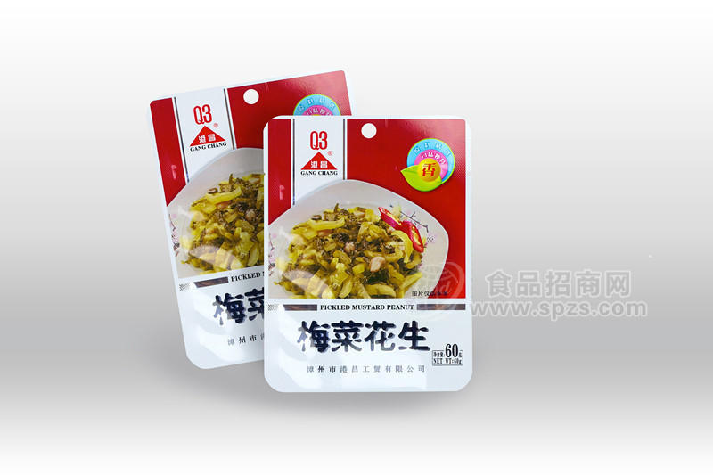 c软包装梅菜花生60g