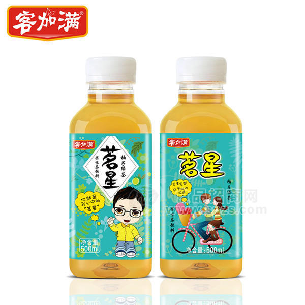 ·客加满茗星柚子绿茶 果味茶饮料500ml 
