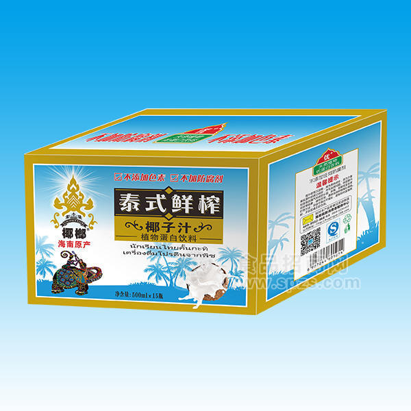 ·椰榔  泰式鲜榨 椰子汁 植物蛋白饮料 箱装 500mLx15瓶 