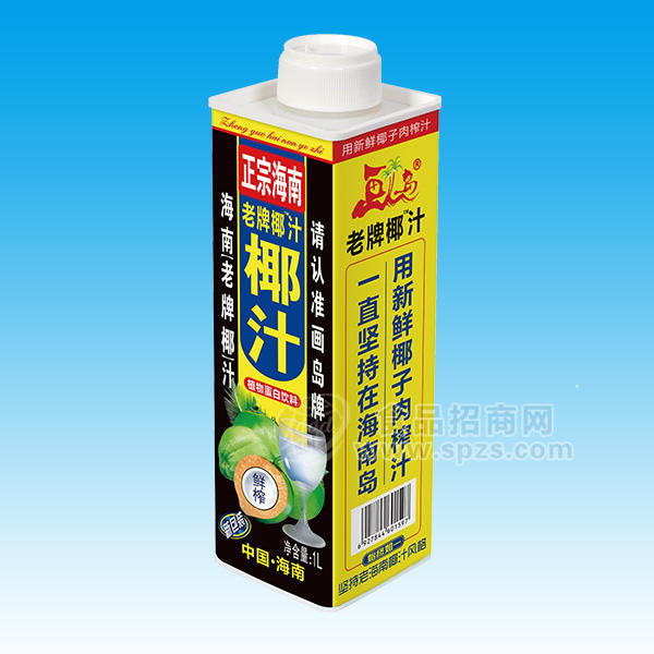 ·画岛  老牌椰 椰汁 植物蛋白饮料1L 