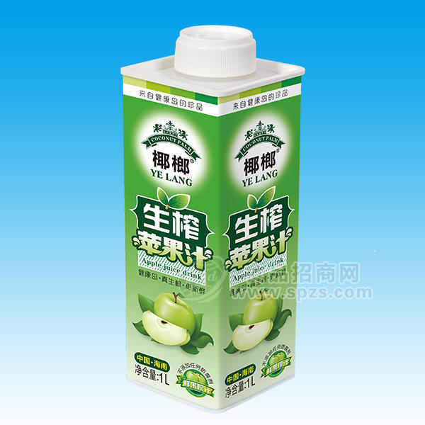 ·椰榔  生榨苹果汁  果汁饮料 1L 