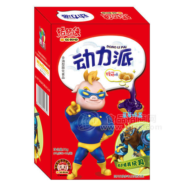 ·麦叽 猴菇味 动力派饼干 膨化食品50g 