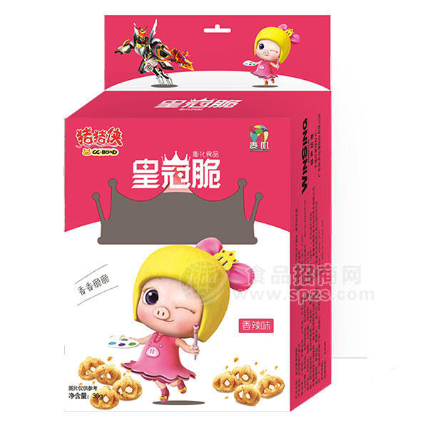 ·猪猪侠 香辣味 皇冠脆 膨化食品30g 