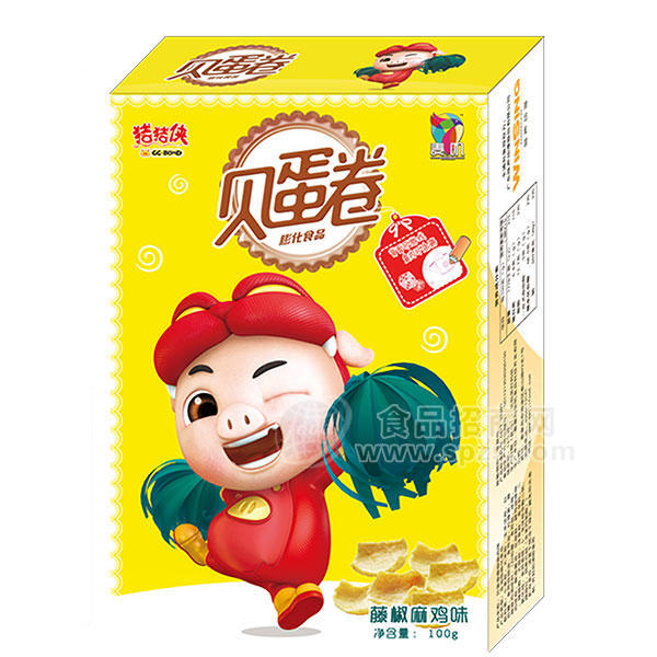 ·麦叽 藤椒麻鸡味 贝蛋卷 小零食100g 