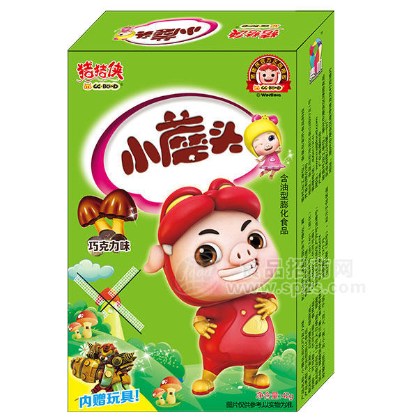·麦叽 巧克力味小蘑头 膨化食品42g 