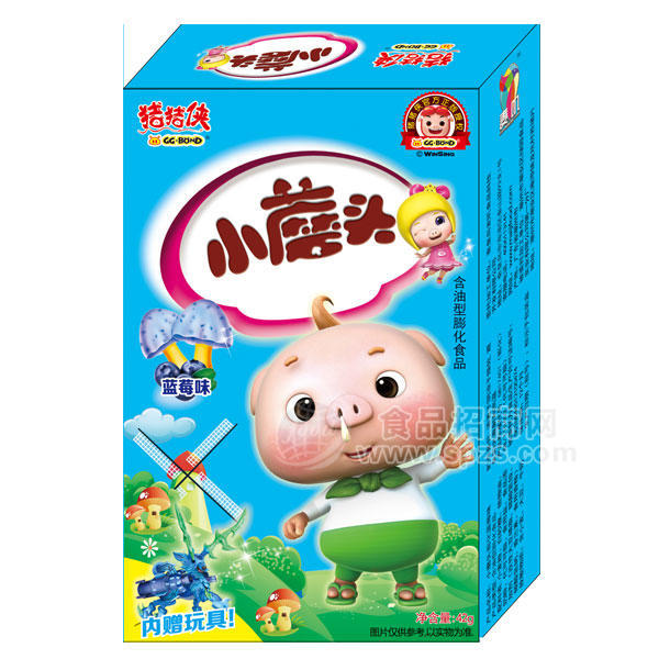 ·麦叽蓝莓味 小蘑头 膨化食品42g 