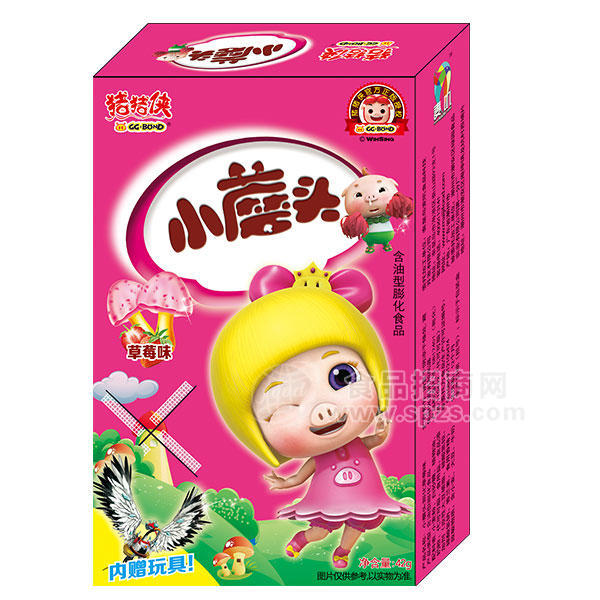 ·麦叽 草莓味 小蘑头 膨化食品42g 