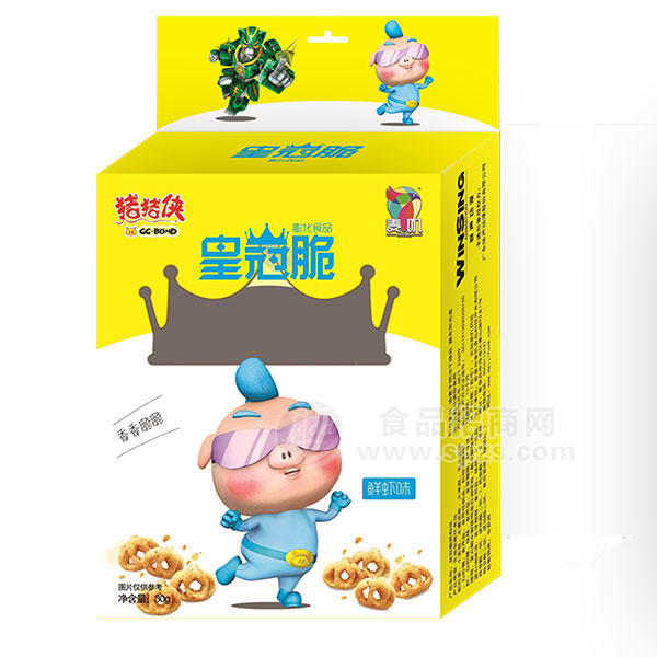 ·猪猪侠 鲜虾味皇冠脆 膨化食品30g 