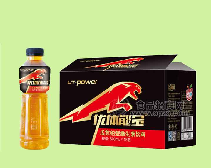 优体能量瓜拉纳维生素饮料600mlx15瓶