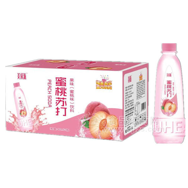 美果派蜜桃蘇打果味飲料400mlx24瓶