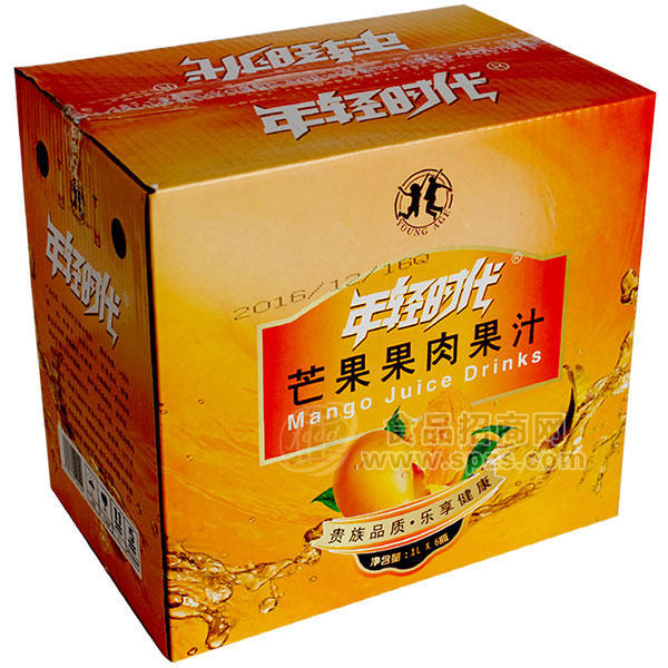 年輕時(shí)代芒果果肉果汁飲料1Lx6瓶