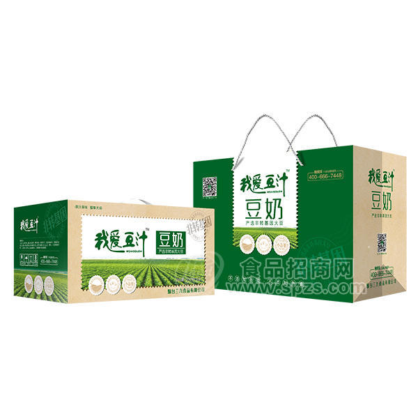 ·我爱豆汁豆奶礼盒 植物蛋白饮料250mlx12盒 