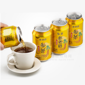 参老爷参茶人参植物饮品310ml 易拉罐装 人参饮料