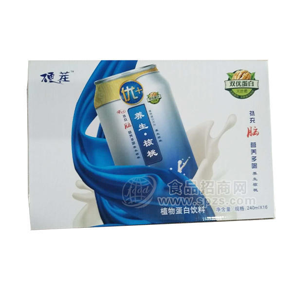 ·硬茬养生核桃植物蛋白饮料240mlx16瓶 