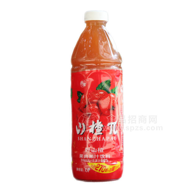 ·山楂π果汁饮料一升装加量270毫升 