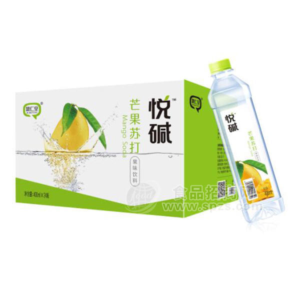 ·悦碱 芒果苏打果味饮料400mlx24瓶 