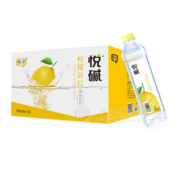 ·悦碱 柠檬苏打果味饮料400mlx24瓶 